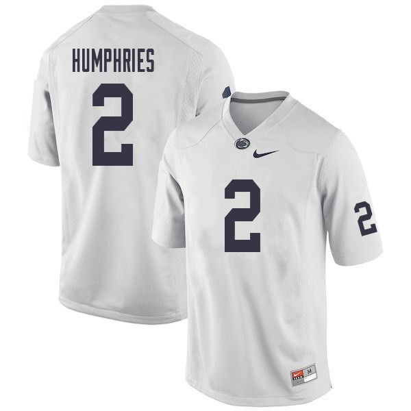 Men #2 Isaiah Humphries Penn State Nittany Lions College Football Jerseys Sale-White